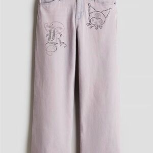 Studded Light Pink official Sanrio Kuromi girls Jeans